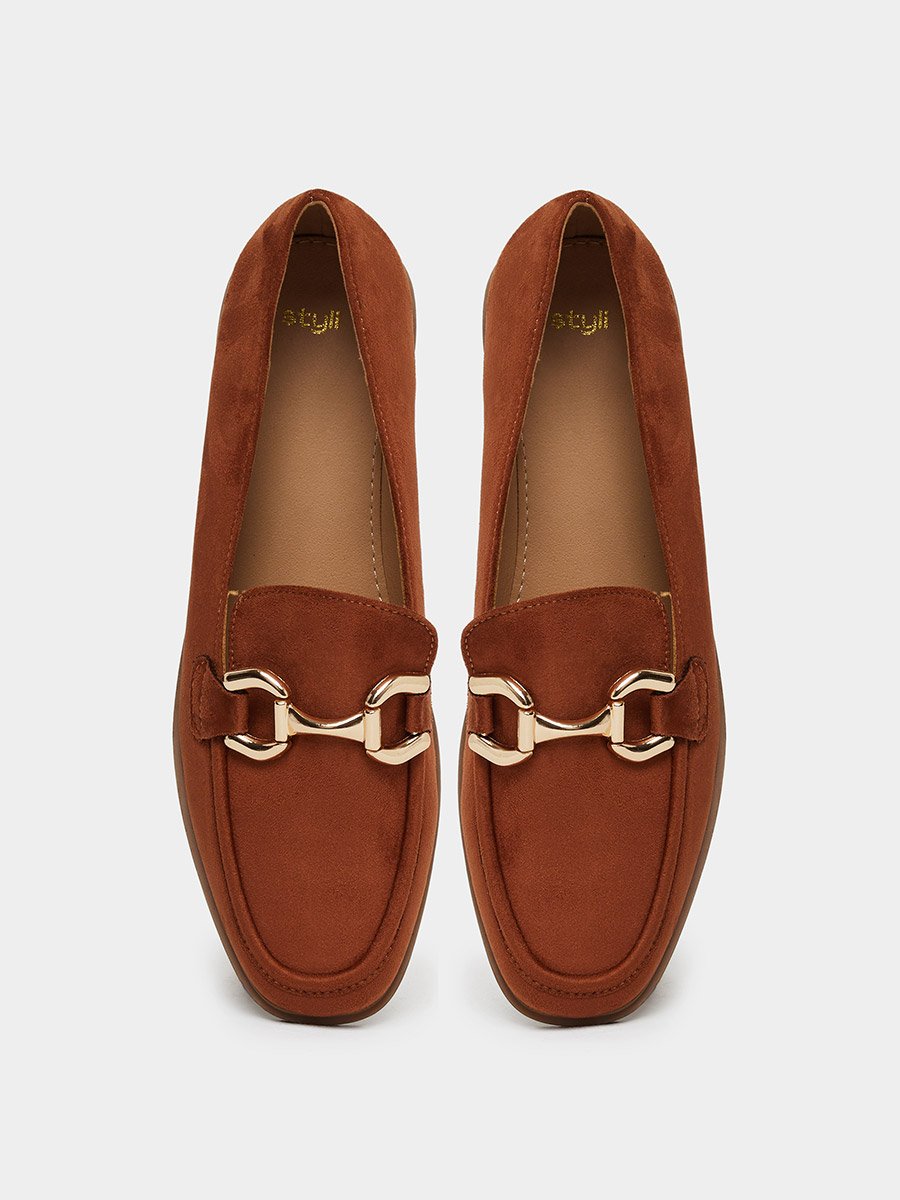 Women Brown Suede Loafers