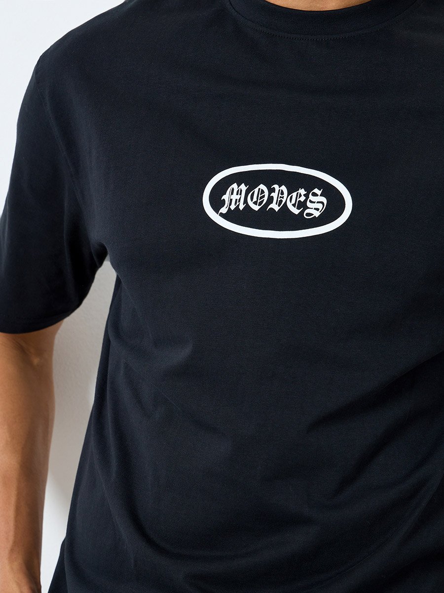 Men Black Oversized Graphic Print T-Shirt
