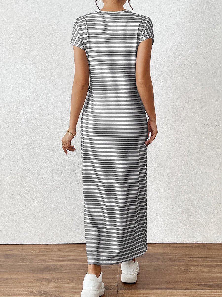 midi emerald green homecoming dress Classic Line Striped Midi Dress, Kelly Green / L