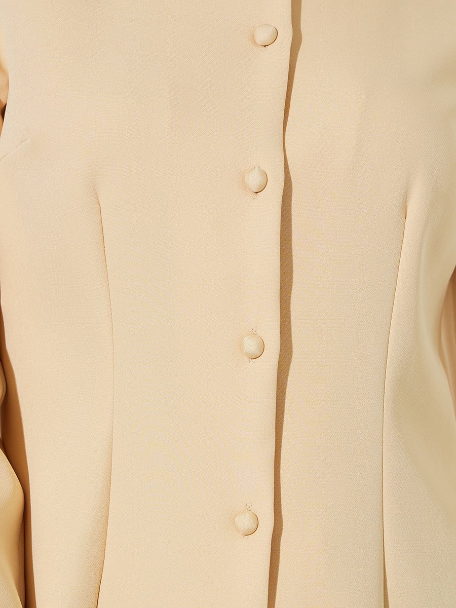 Yellow Button Down Long Sleeves Blouse