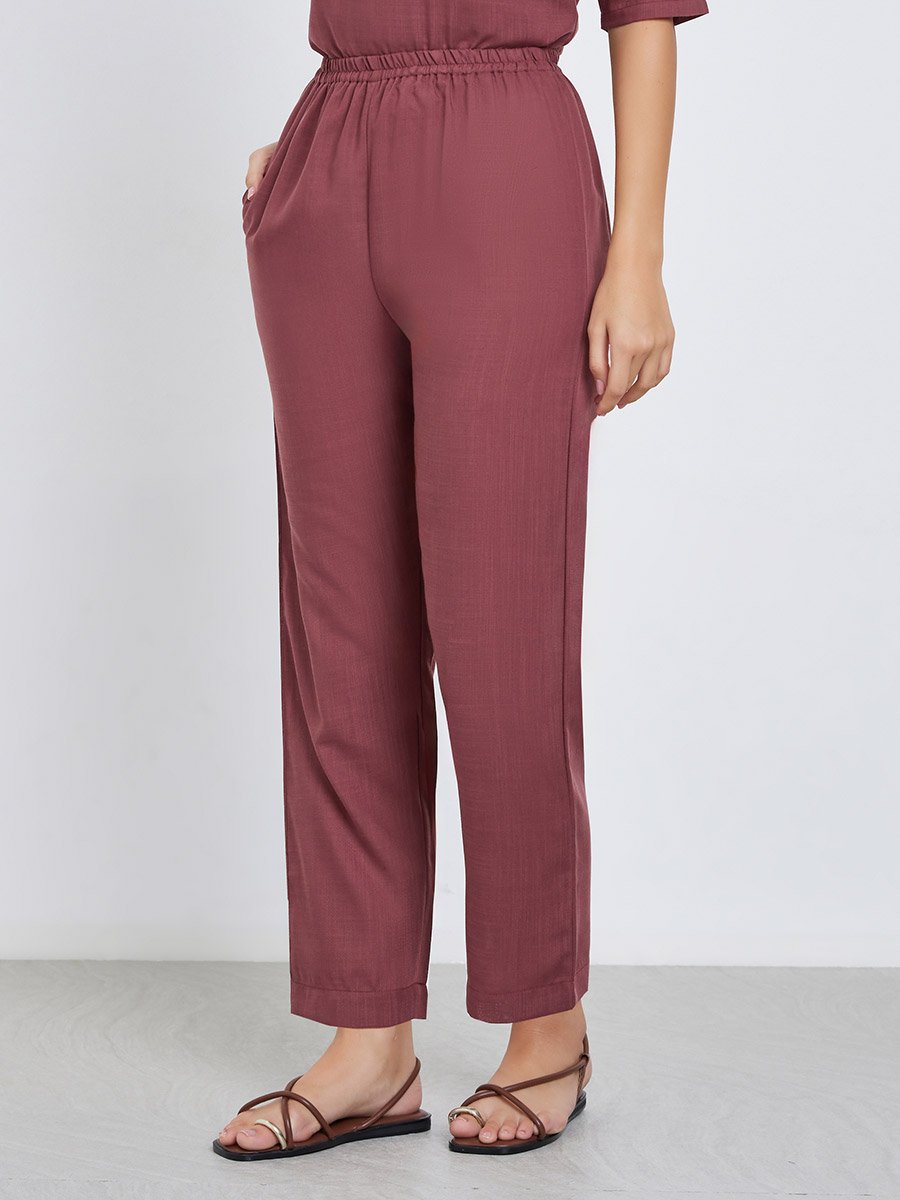 Women Embroidered Panel Top and Pants Co-Ords