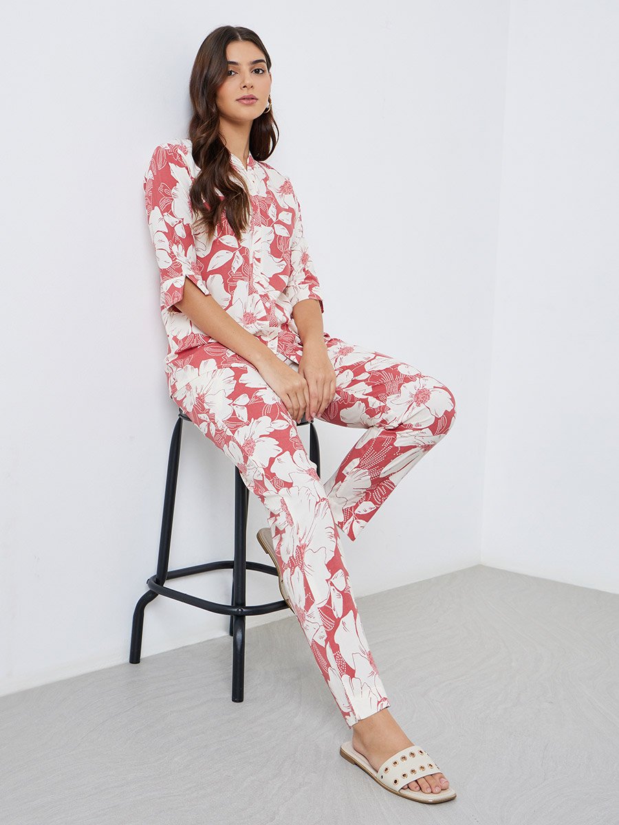 Women Floral Print Top and Pants Co-Ords