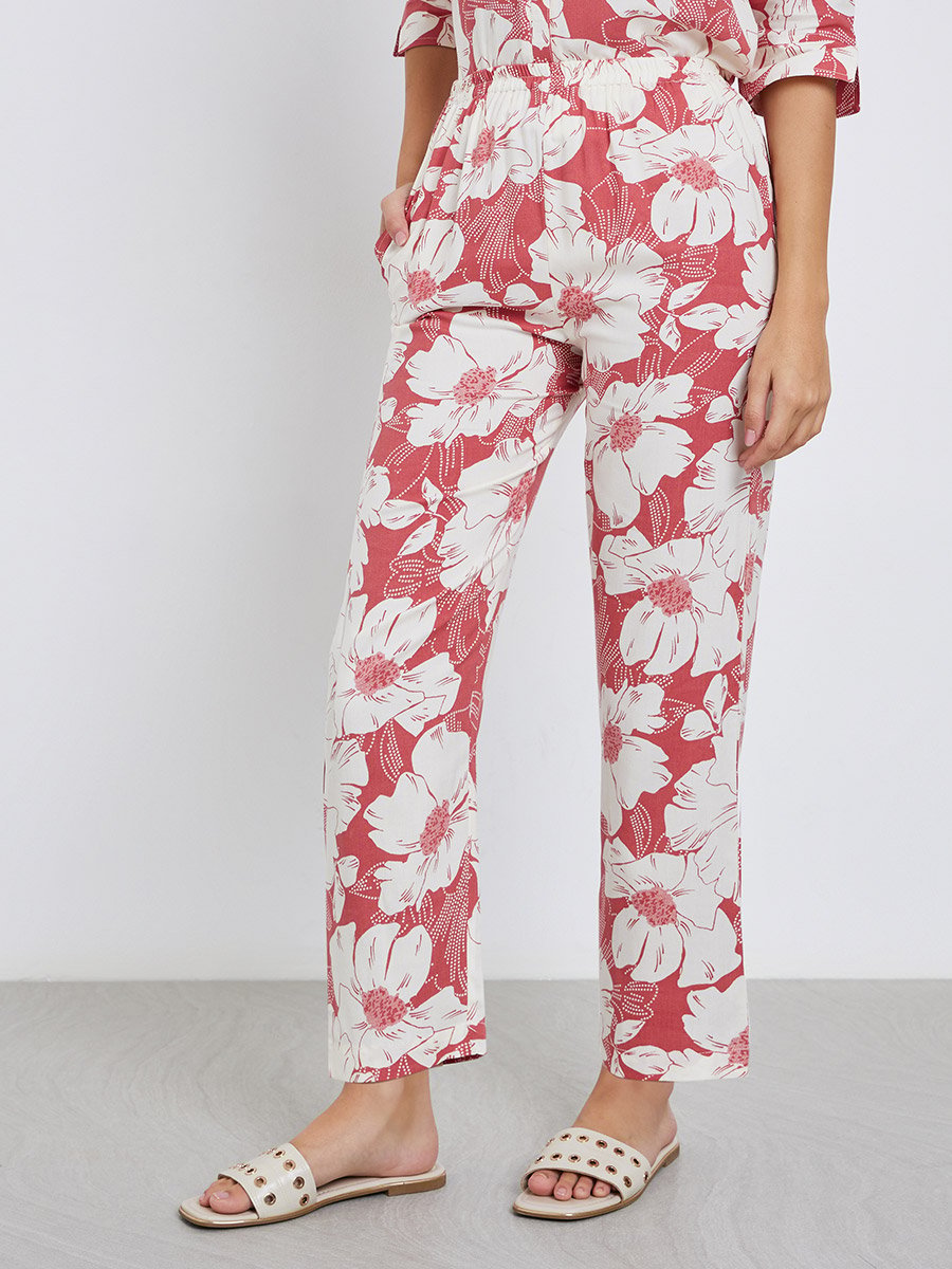 Women Floral Print Top and Pants Co-Ords