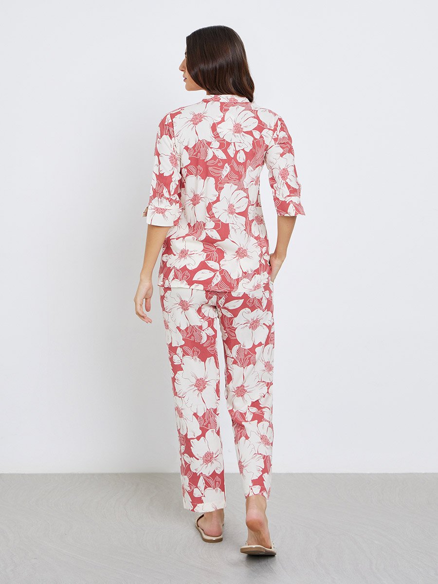 Women Floral Print Top and Pants Co-Ords