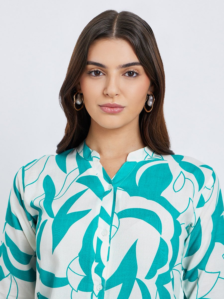 Women Abstract Print Top and Pants Co-Ords