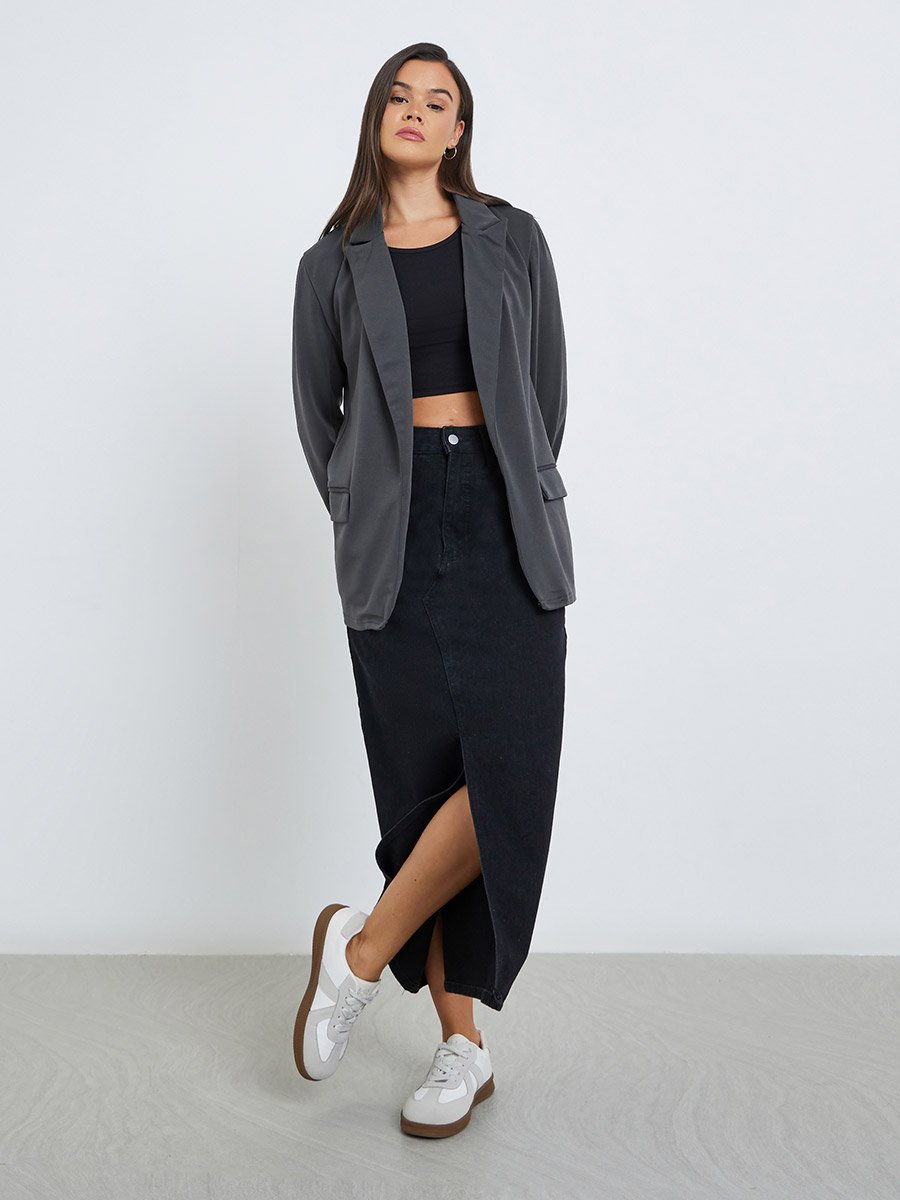 Regular Fit Open Front Blazer