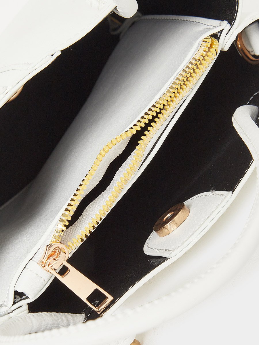 Knot Dual Handle Handbag with Zip Closure