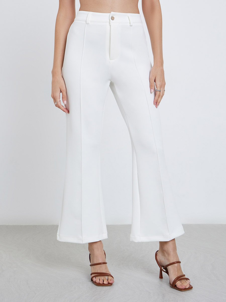 Cream Flared Trousers