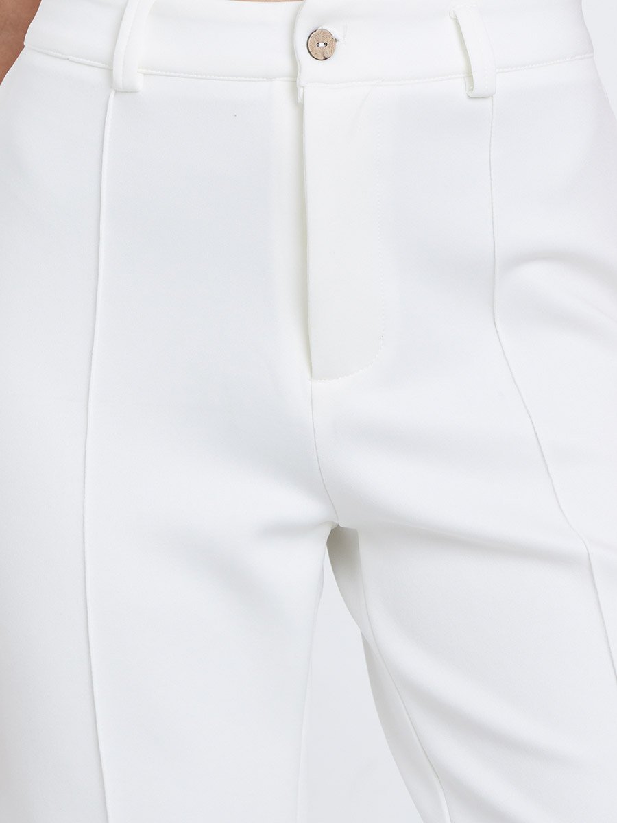 Cream Flared Trousers