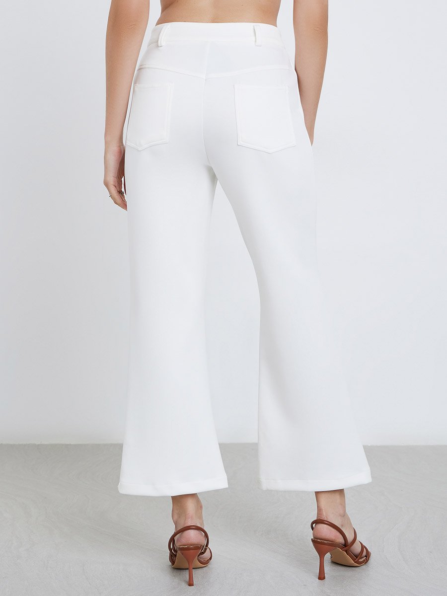 Cream Flared Trousers
