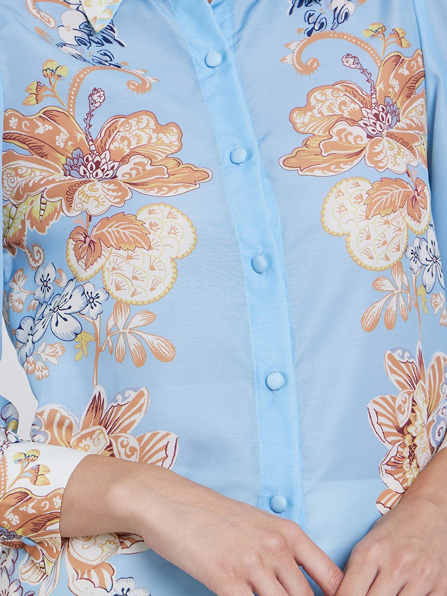 Floral Placement Printed Buttoned Shirt