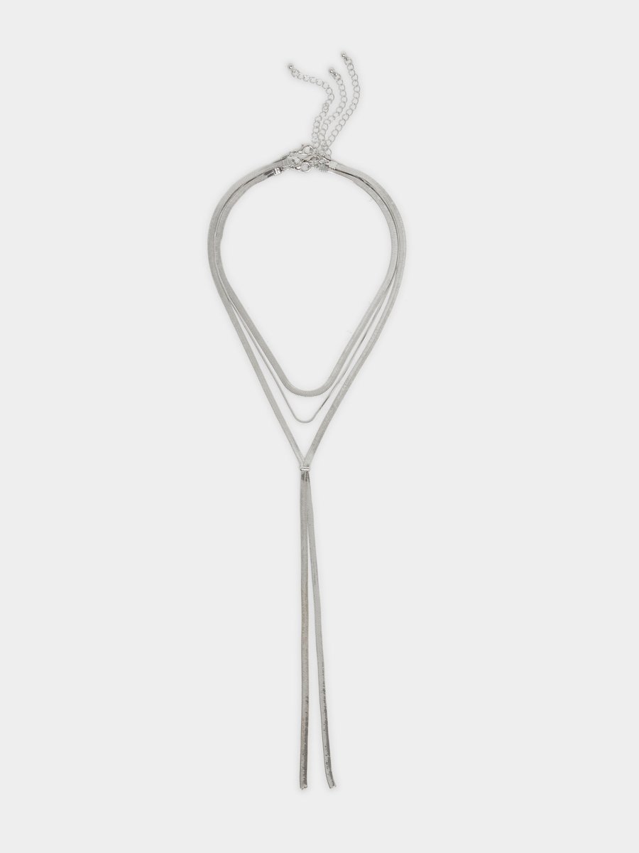 Set of 3 - Flat Chain Lariat Necklace