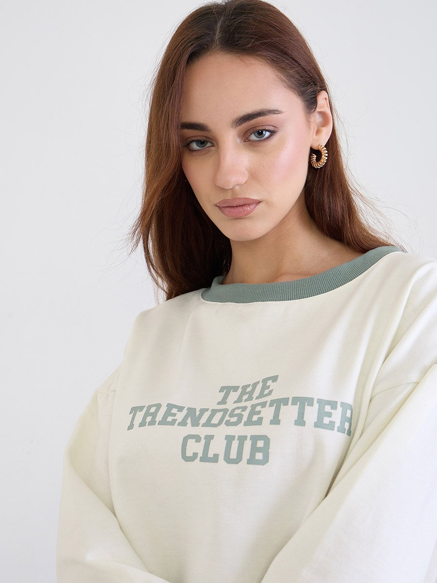 Off-White Longline Slogan Sweatshirt