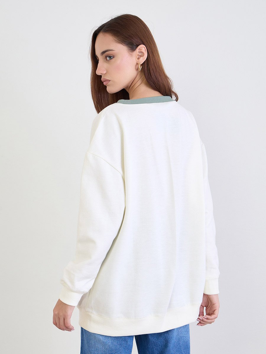 Off-White Longline Slogan Sweatshirt