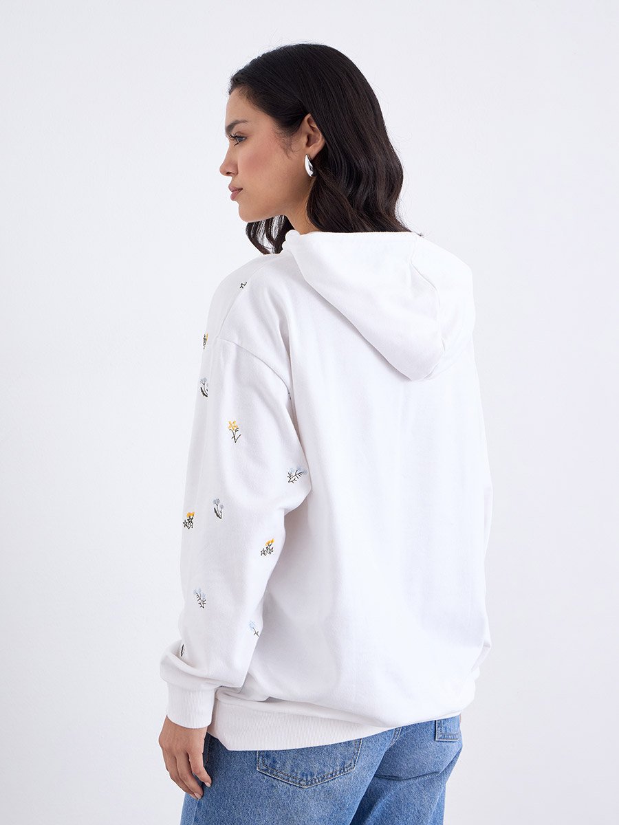 Embroidered Floral Hoodie