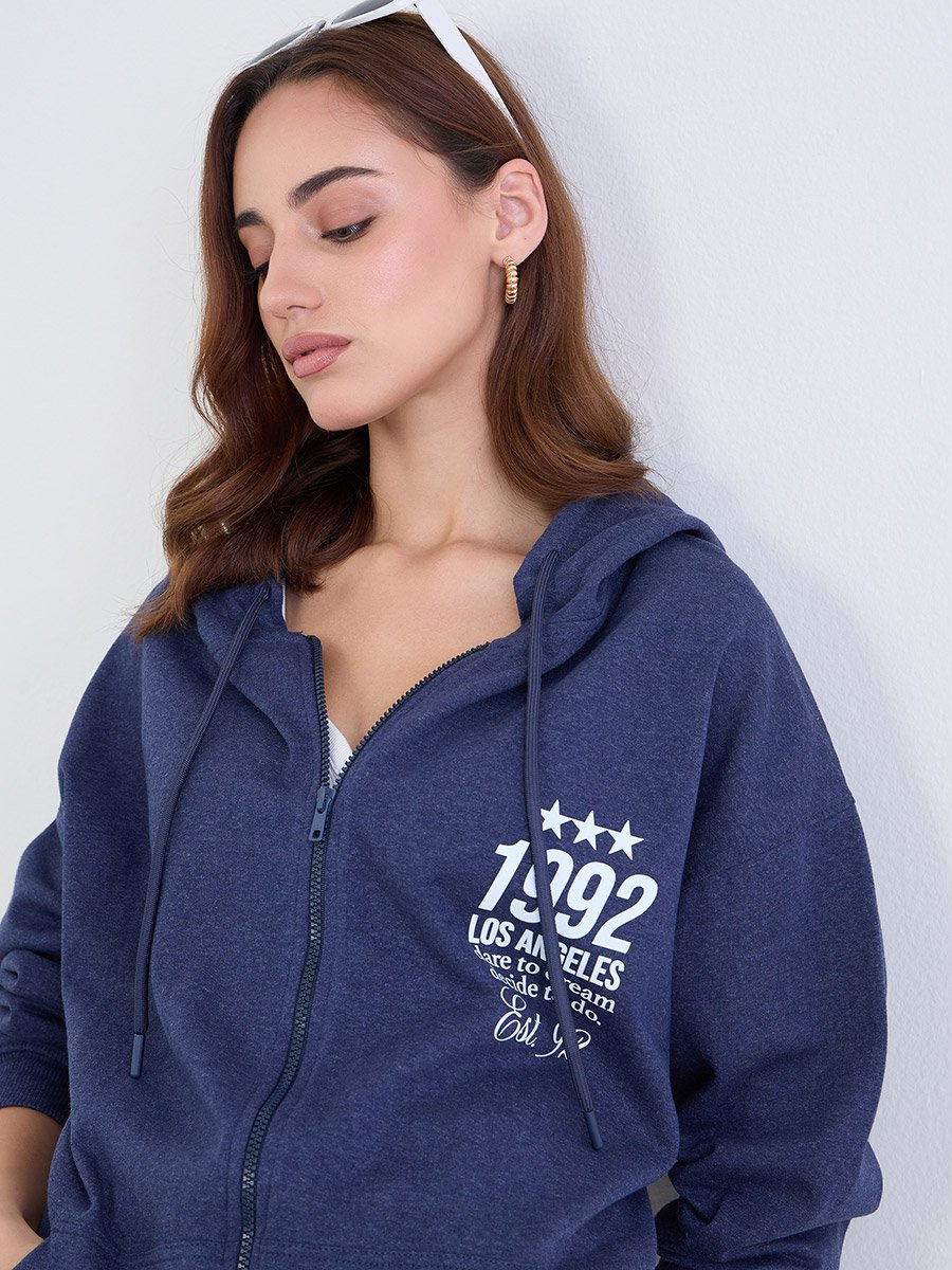 Dark Blue Oversized Hoodie