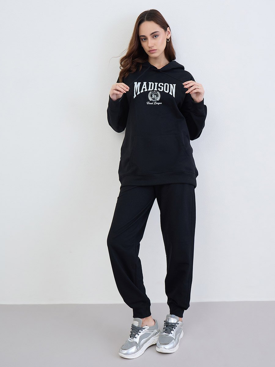 Black Longline Hoodie and Joggers Co-Ords