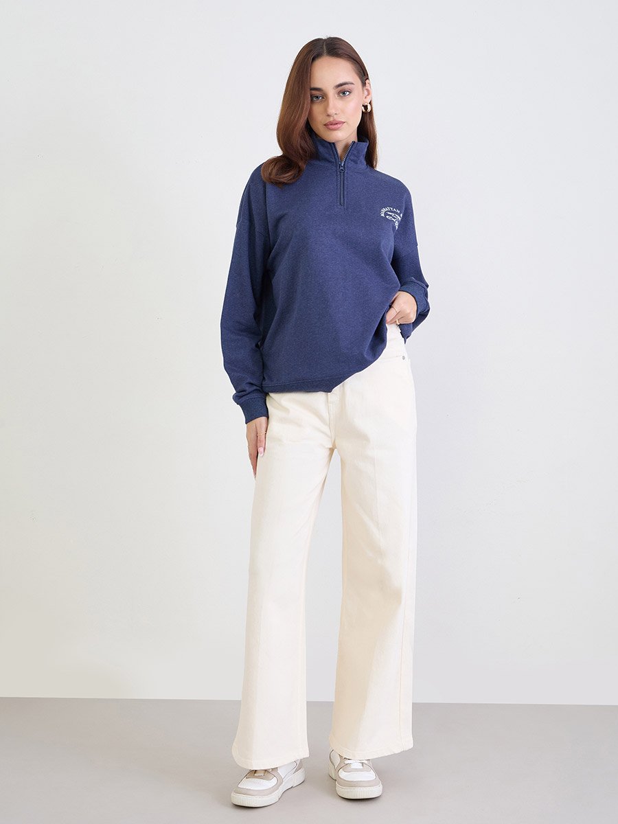 Dark Blue Oversized Sweatshirt