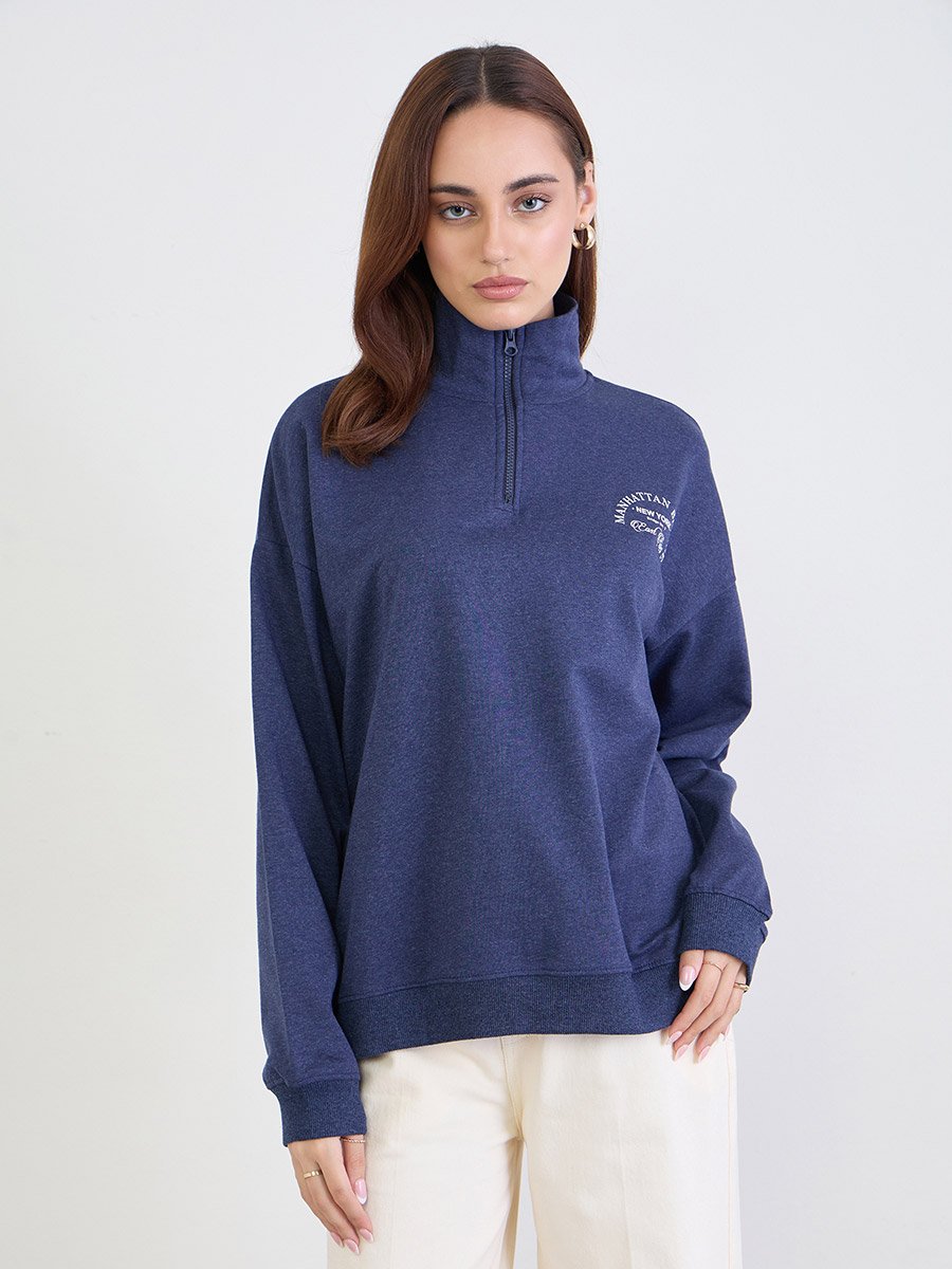 Dark Blue Oversized Sweatshirt