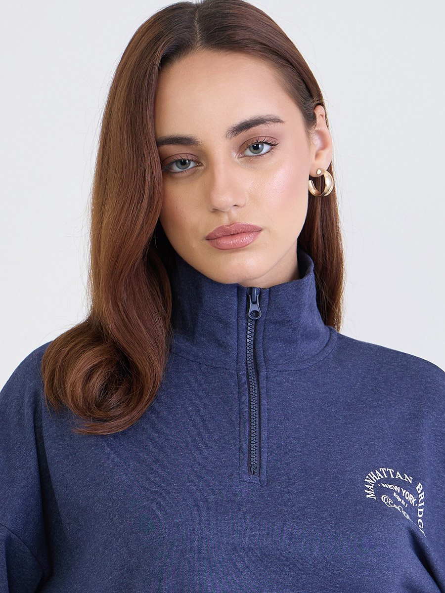 Dark Blue Oversized Sweatshirt