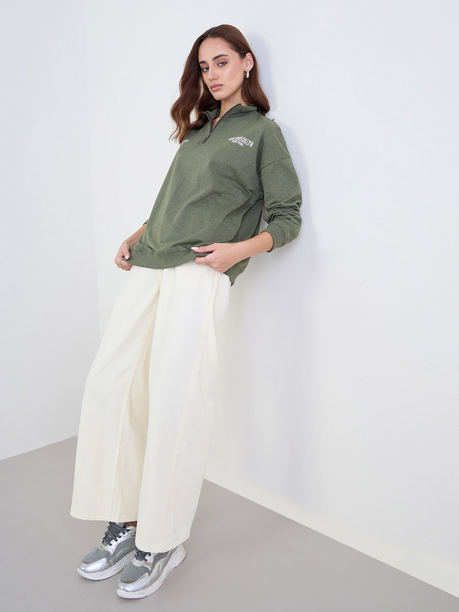 Khaki Brooklyn Oversized Sweatshirt