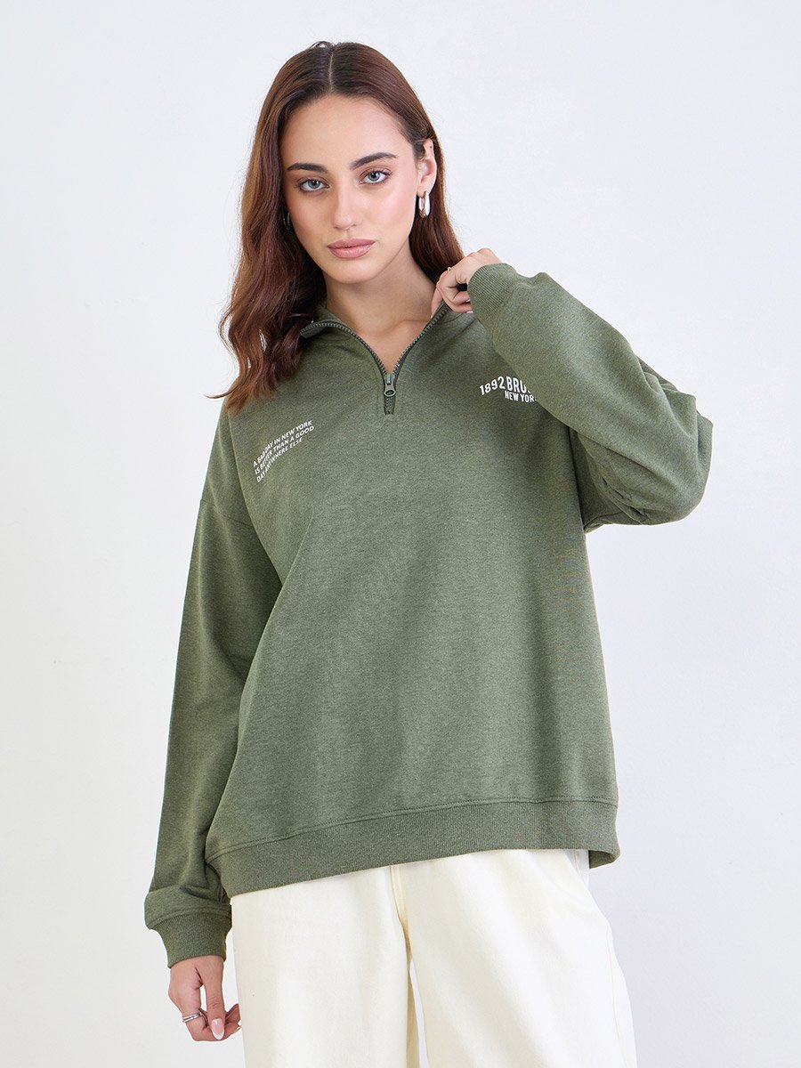 Khaki Brooklyn Oversized Sweatshirt