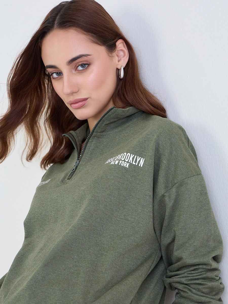Khaki Brooklyn Oversized Sweatshirt
