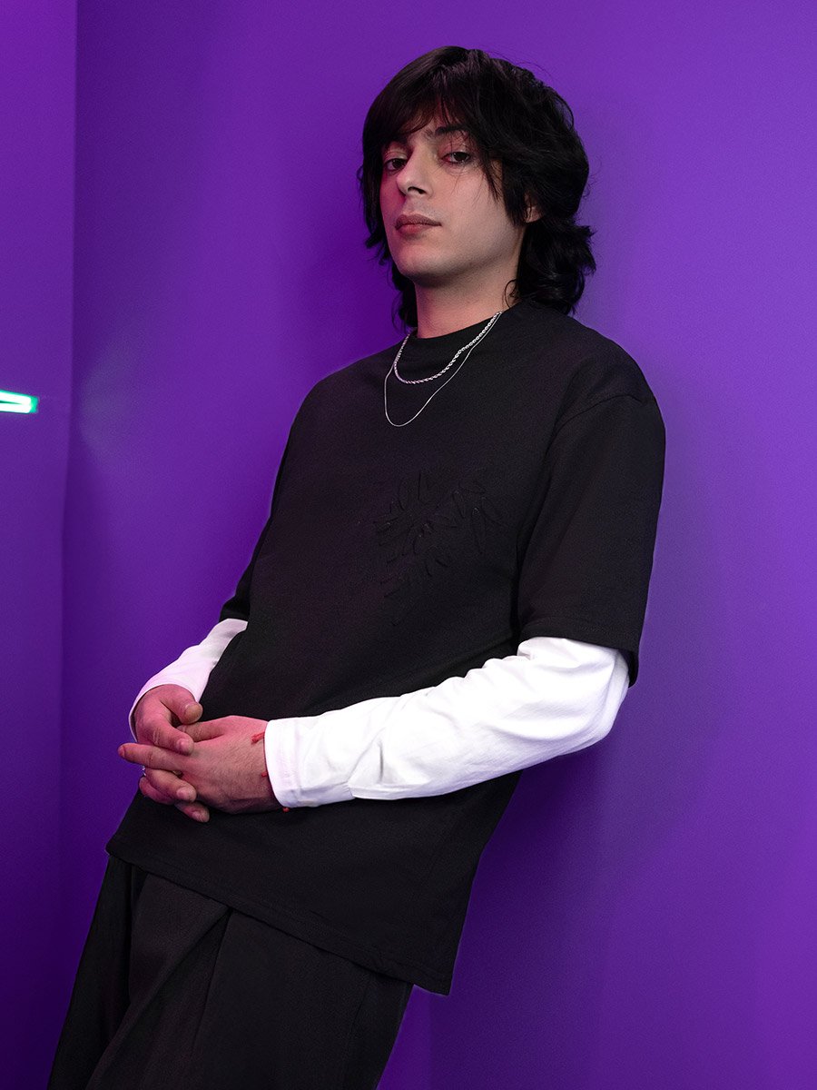 Oversized Terry T-Shirt with Front Embossed Print