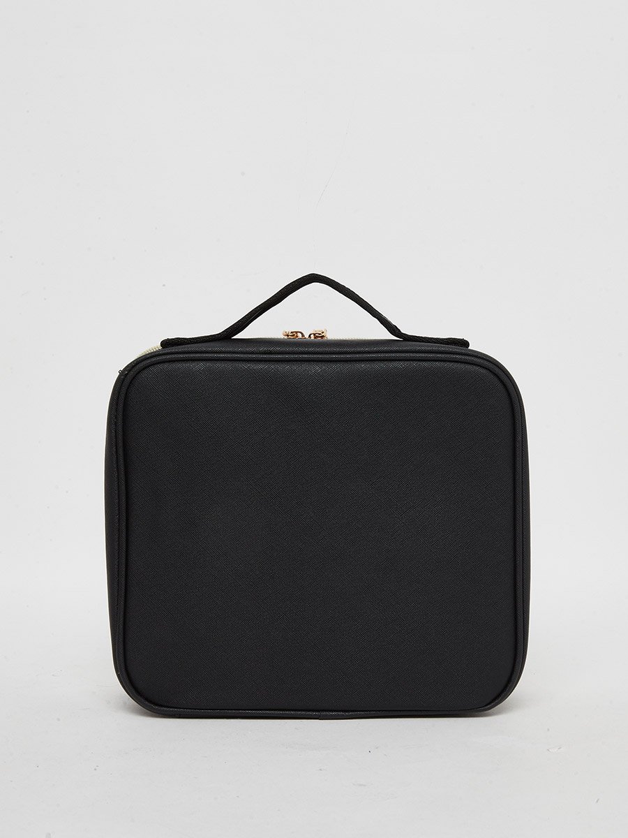 Women Black Zip Around Wash Bag