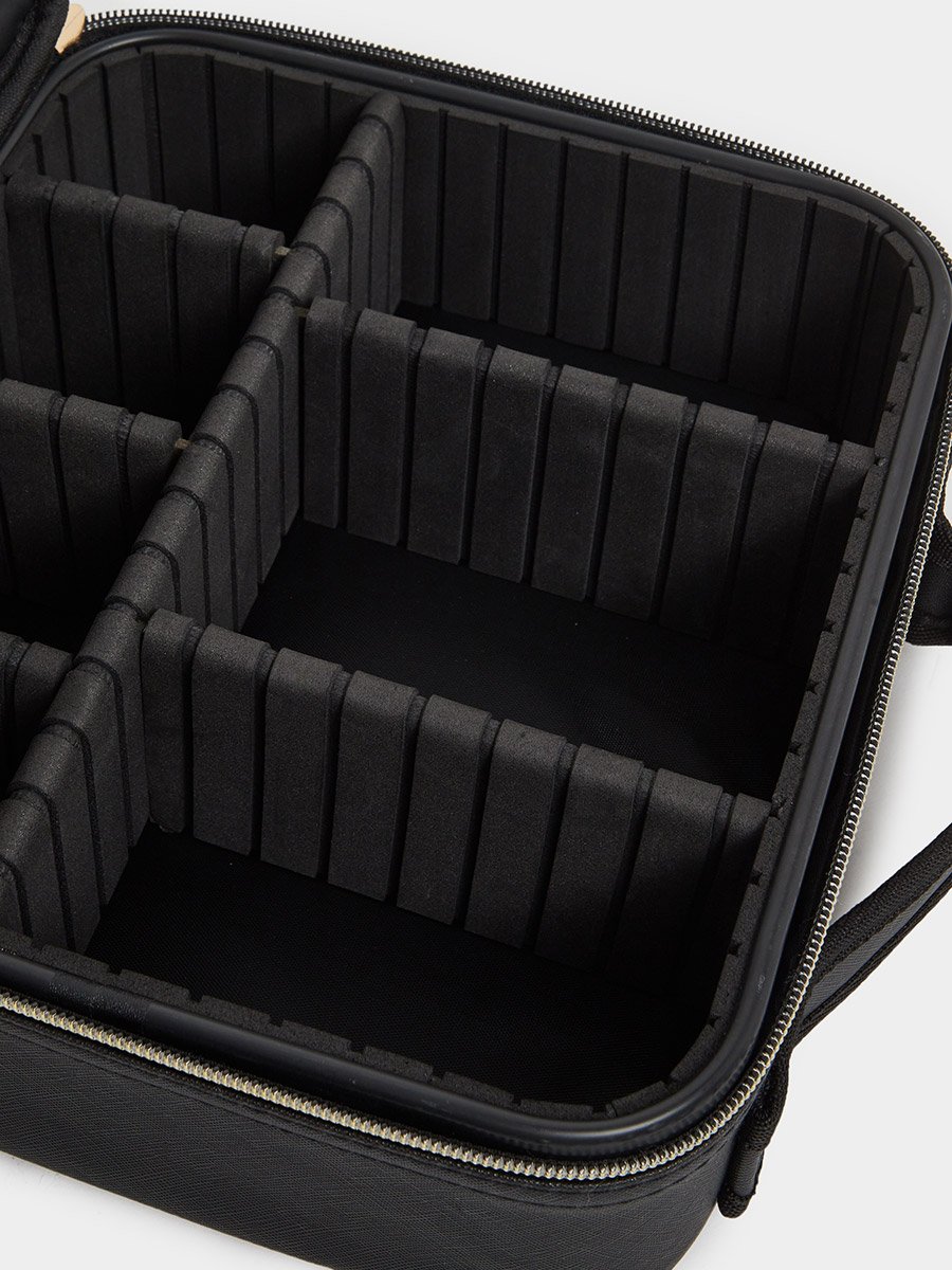 Women Black Zip Around Wash Bag