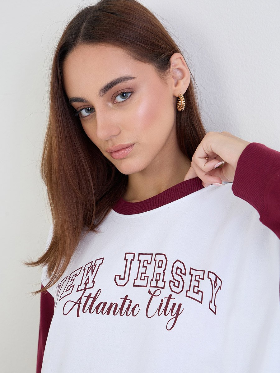 Regular Fit Printed Sweatshirt and Joggers Co-Ords