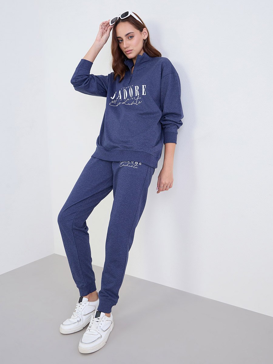 Regular Fit Longline Sweatshirt and Cuffed Joggers Co-Ords
