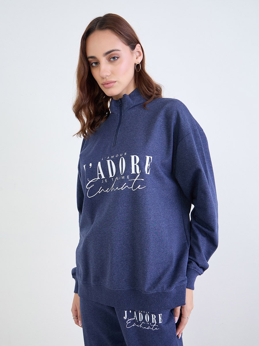 Regular Fit Longline Sweatshirt and Cuffed Joggers Co-Ords