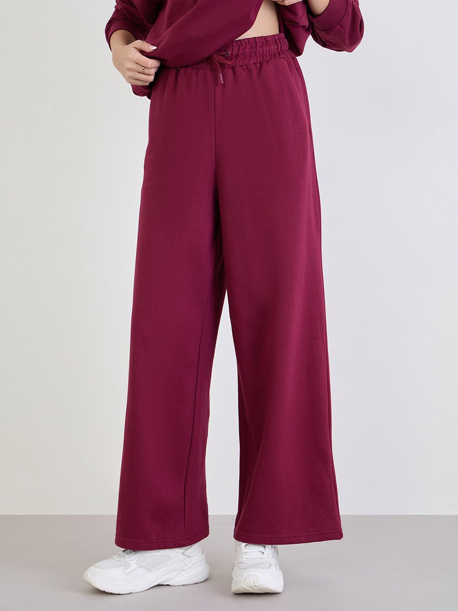 Burgundy Longline Sweatshirt and Joggers Co-Ords