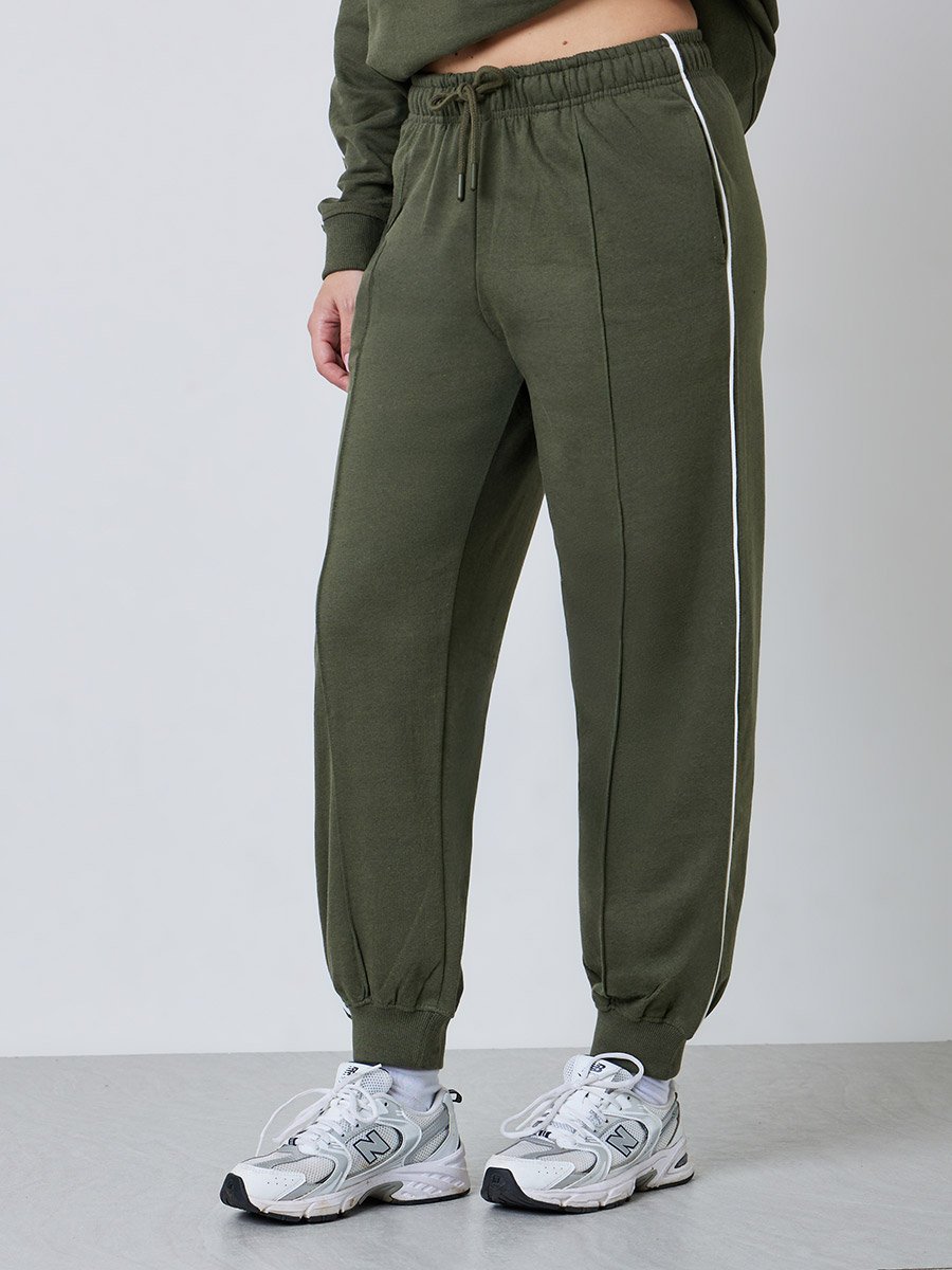 Olive Oversized Longline Sweatshirt and Joggers Co-Ords
