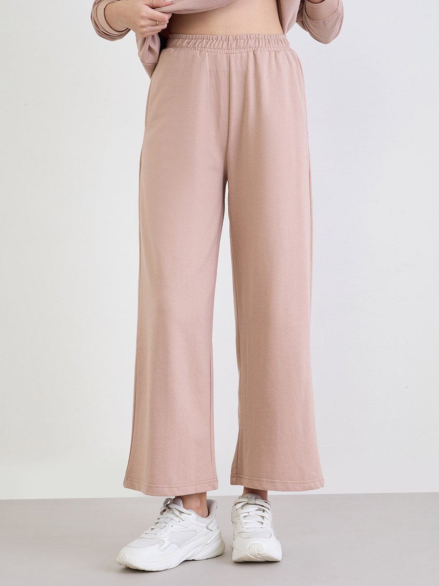 Beige Oversized Printed Hoodie and Joggers Co-Ords
