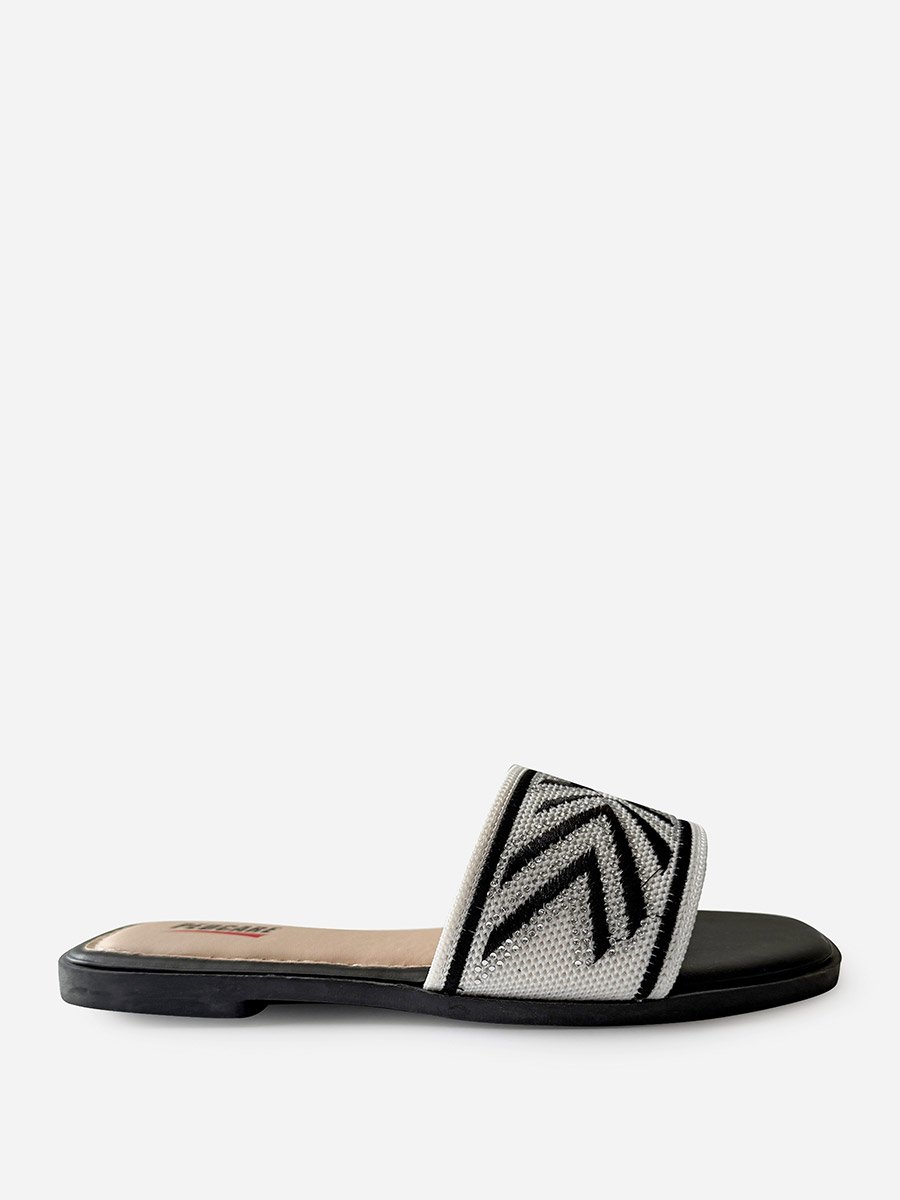 Embroidered Flat Sandals