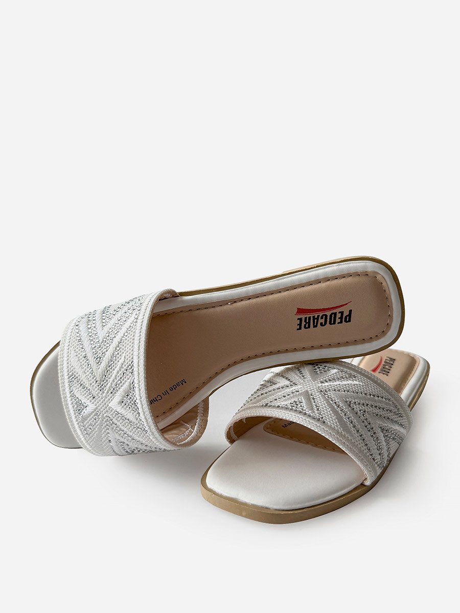 Embellished Slip-On Flat Sandals