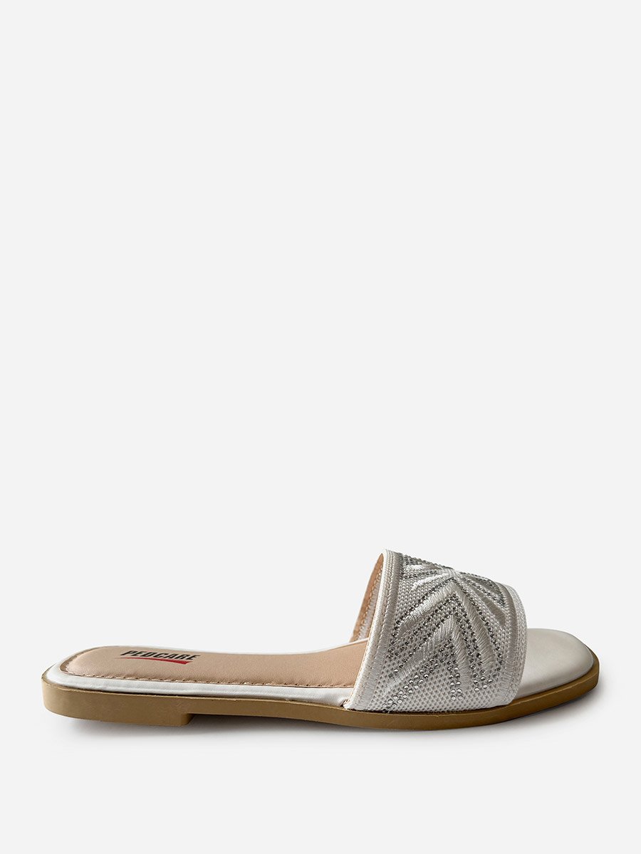 Embellished Slip-On Flat Sandals