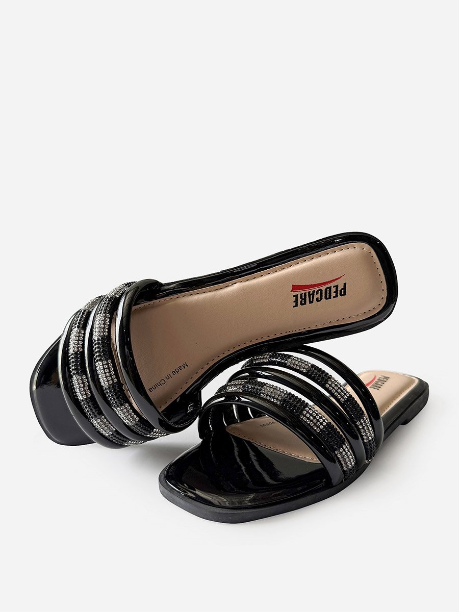 Embellished Slip-On Flat Sandals