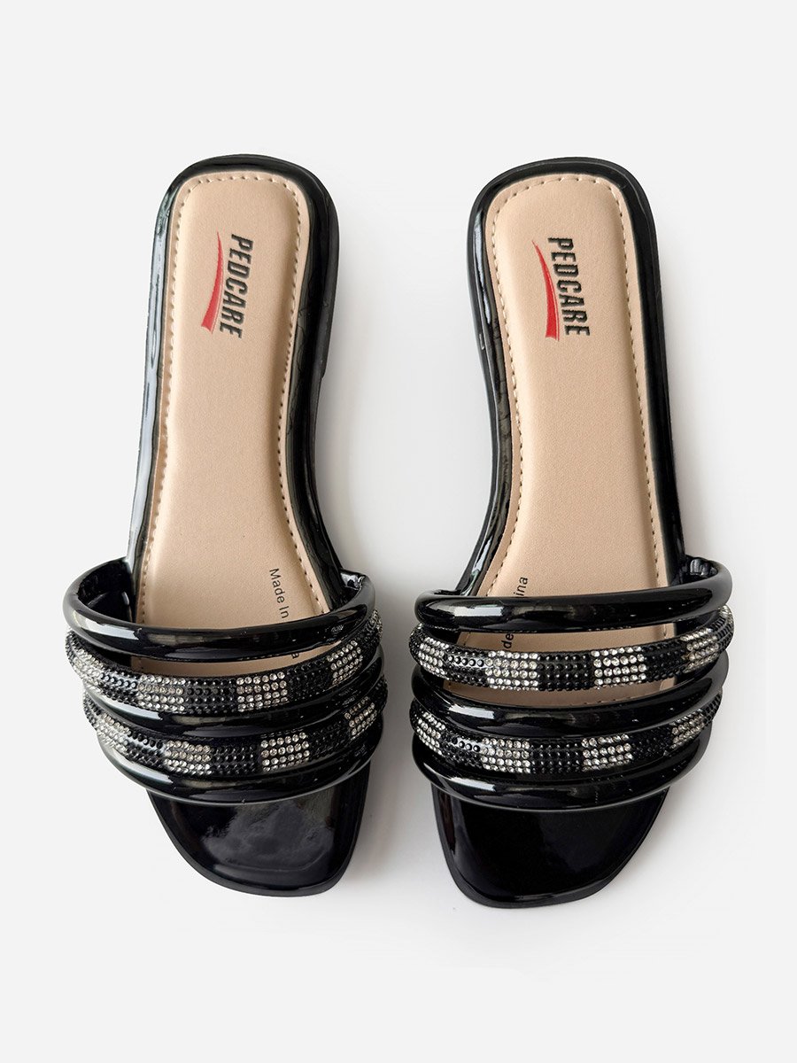 Embellished Slip-On Flat Sandals