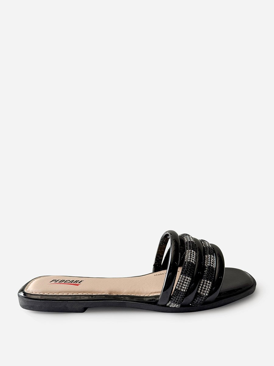 Embellished Slip-On Flat Sandals