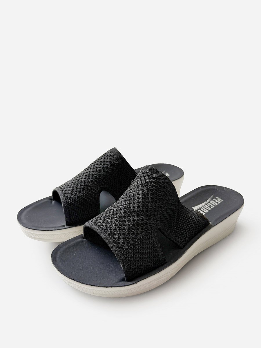 Textured Slip-On Comfort Sandals