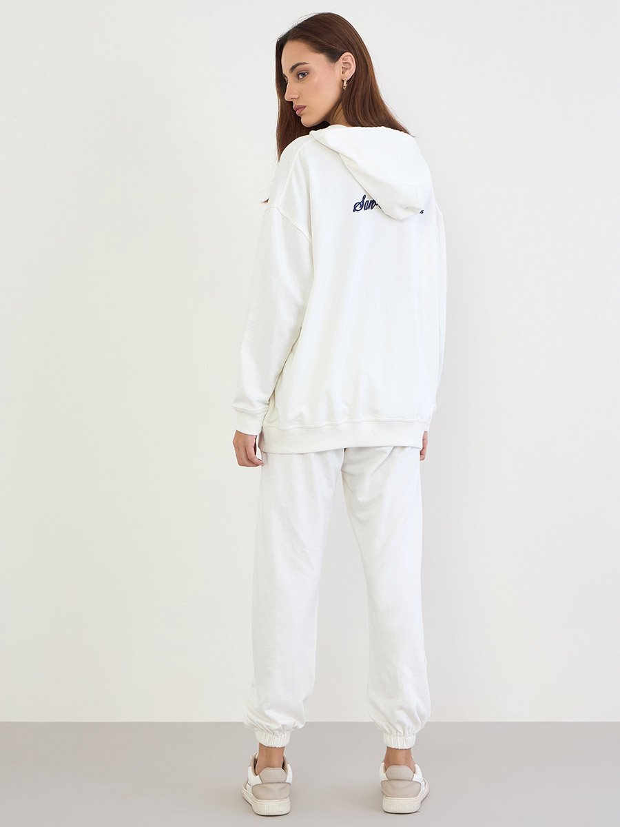Off White Oversized Hoodie and Joggers Co-Ords