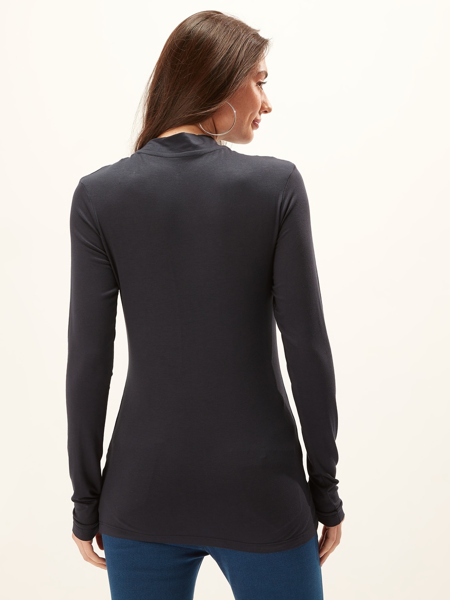 High Neck T-Shirt with Long Sleeves
