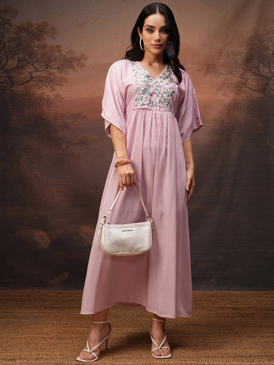 chinese dress ladies Ultra soft Black & White Floral Silky Cotton Kuwait Resort Dress With Bisht  – Loomaswim.com main image 1