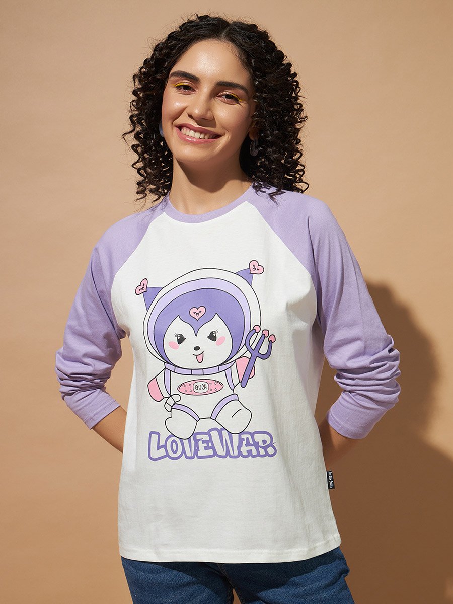 Women Graphic Print Raglan Sleeve T-Shirt