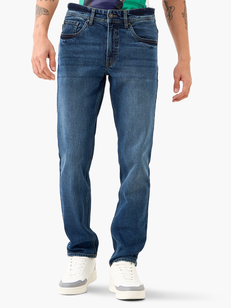 Slim Fit Jeans with Button Closure and Pockets