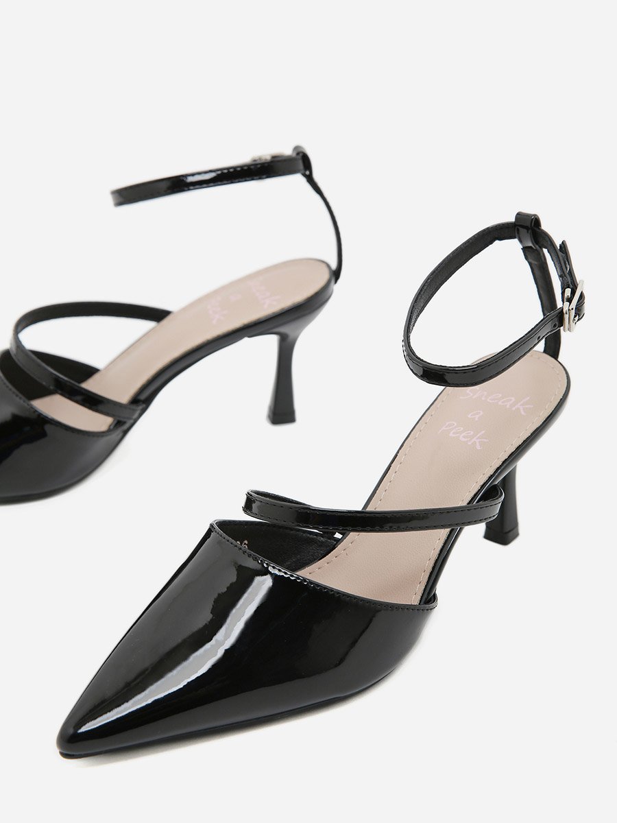 Plain Pointed Toe Stiletto Heel Sandals