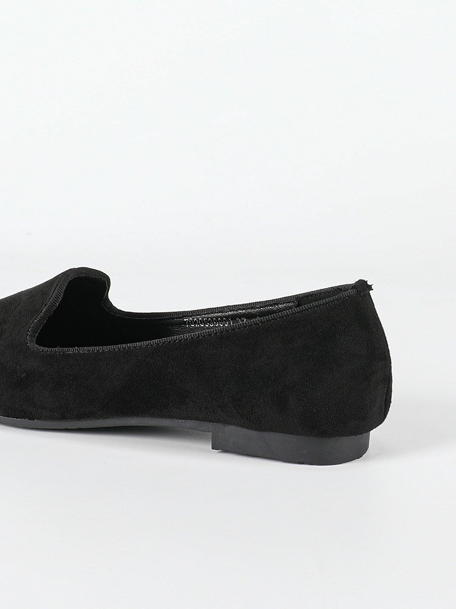 Suede Look Pointed Toe Loafers